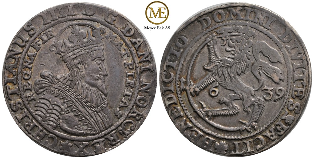 Speciedaler 1639 Christian IV. NMD40. Shou.2. Ex. Ragoczy. Kv. 1+/01
