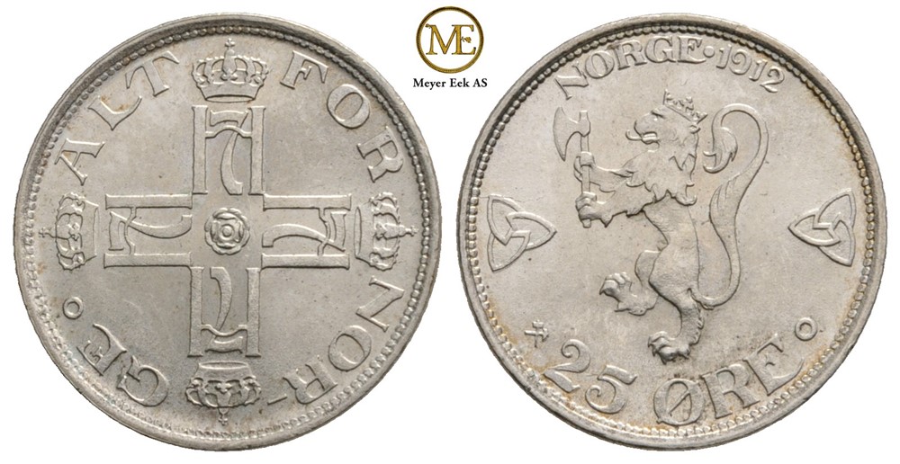 25 øre 1912 Haakon VII. Kv.0