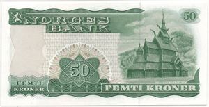 50 kroner 1977 Z.0266139 erstatningsseddel. Kv.0