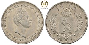 12 skilling 1856 Oscar I. NM.34. Kv.0/01