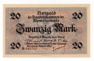 Tyskland (Memel) 20 mark 1922