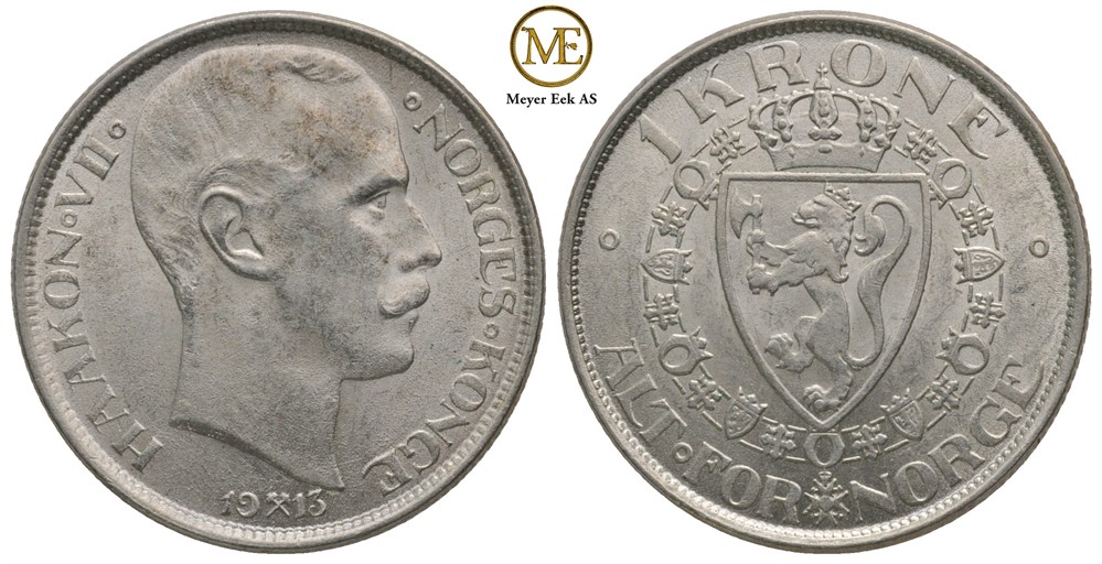 1 krone 1913 Haakon VII. Kv.0