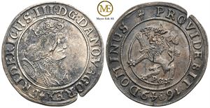 1/2 speciedaler 1649 Frederik III. RRR. Kv.1+