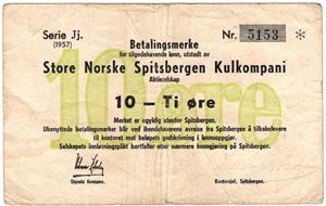 10 øre 1957 serie Jj. SNSK. Kv.1/1-