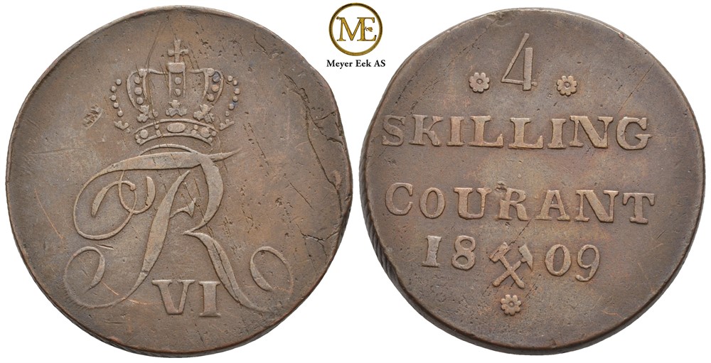 4 skilling 1809 Frederik VI. Kv.1+