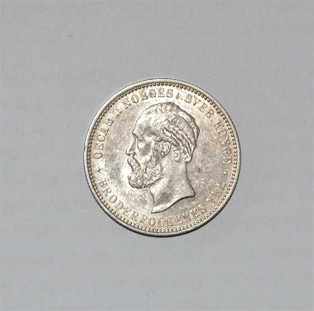 Norge 2 kroner 1893 kv. 0/01