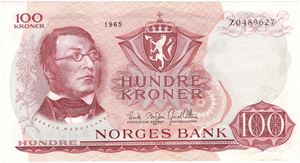 100 kroner 1965 Z. Erstatningsseddel. Kv.1