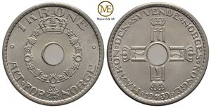 1 krone 1939 Haakon VII. Kv.0