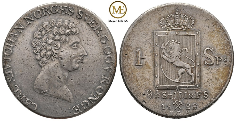 Speciedaler 1823 Carl XIV Johan. Kv.01