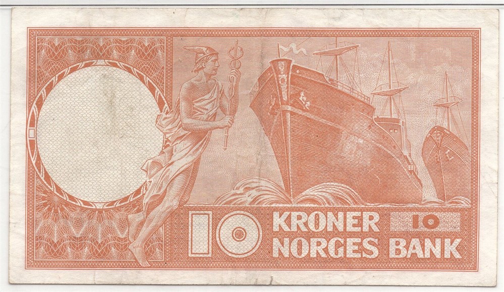 10 kroner 1972 Z.0004604. Erstatningsseddel. Gradert til 35 Choice hos PMG. Kv.1/1+
