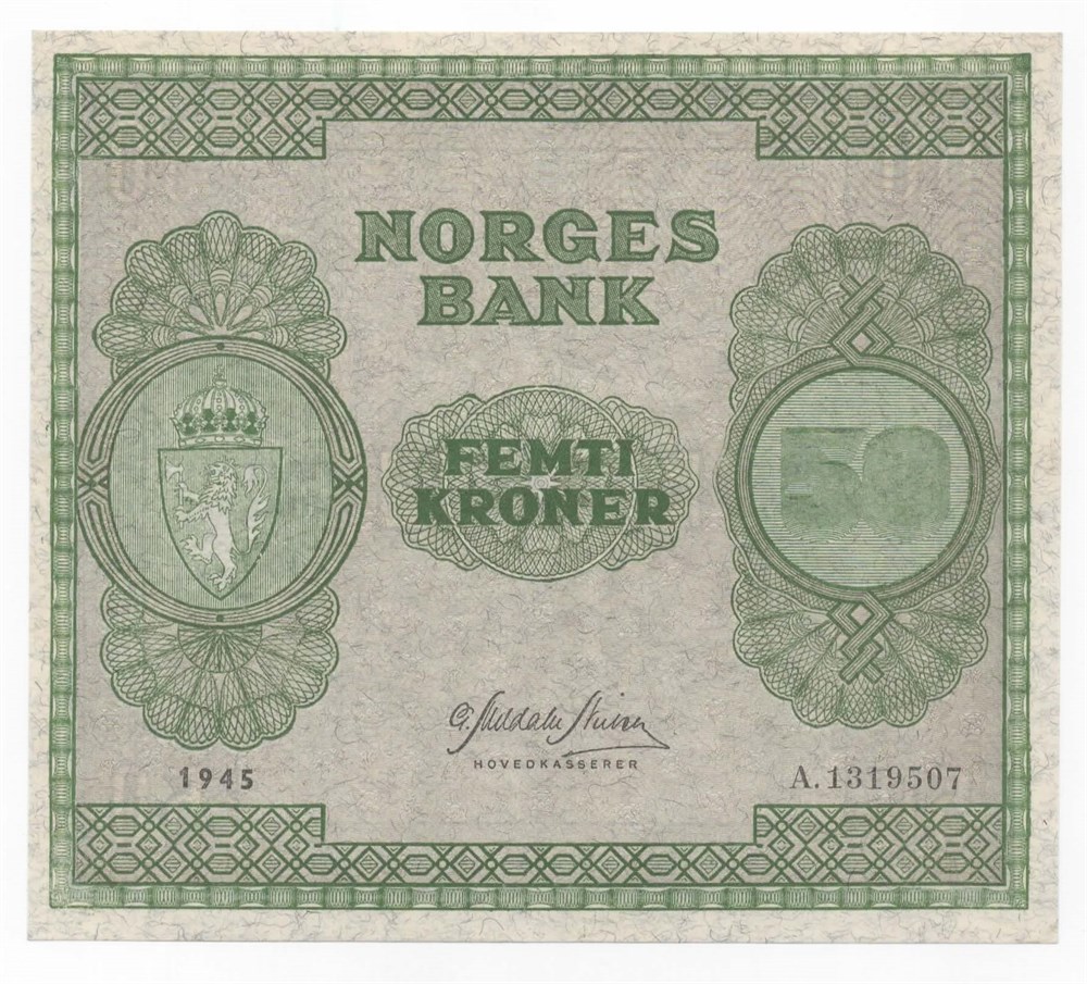 Norge 50 kroner 1945 A kv. 0