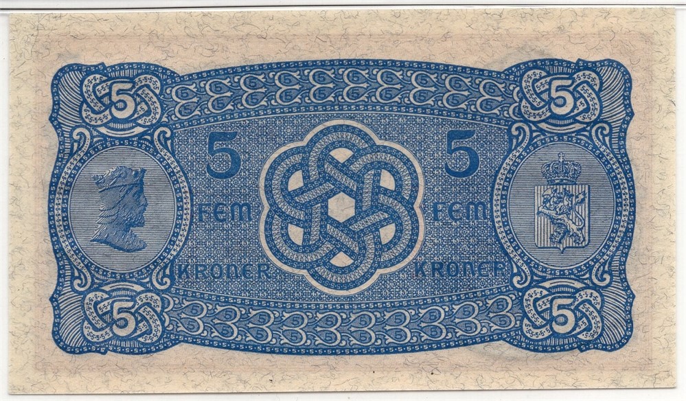 5 kroner 1943 V.8205797. Kv.0