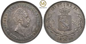 1/2 speciedaler 1850 Oscar I. Kv.1+/01