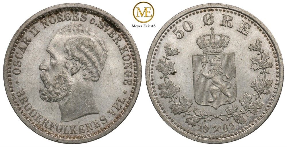 50 øre 1902 Oscar II. Kv.0