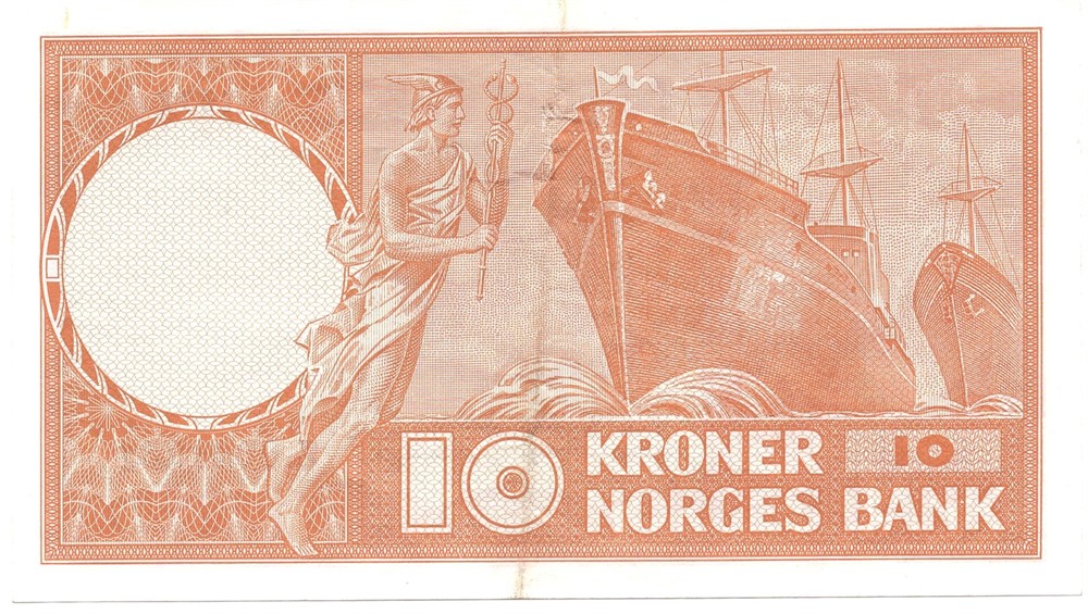 10 kroner 1972 Z.0041231 erstatningsseddel. Kv.01