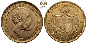 20 kronor 1875 Oscar II. Kv.0/01