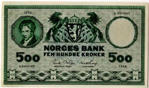 500 kroner 1956 A Kv.0