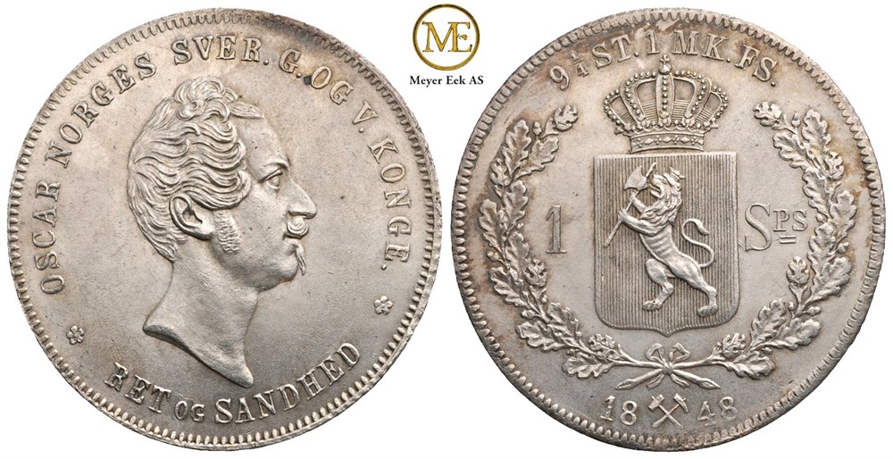 Speciedaler 1848 Oscar I. Kv.0