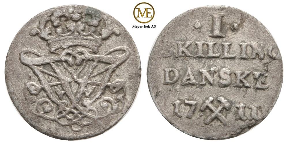 Skilling 1711 Frederik IV. Kv.1+