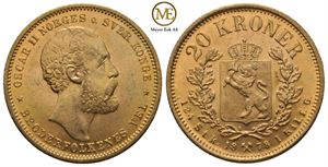 20 kroner 1878 Oscar II. Kv.0/01