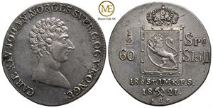 1/2 speciedaler 1821 Carl XIV Johan. Kv.01