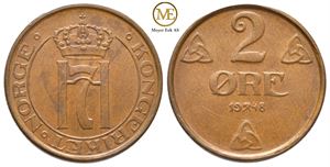 2 øre 1948 Haakon VII. Kv.0