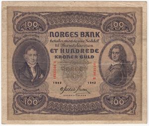 100 kroner 1942 B.9632381. Kv.1