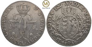 1/2 speciedaler 1777 Christian VII. Kv.1+