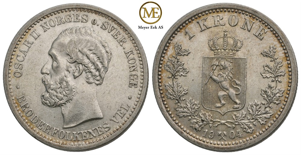 1 krone 1904 Oscar II. Kv.0/01