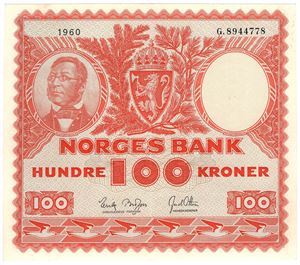 100 kroner  1960 G.8944778. Kv.01