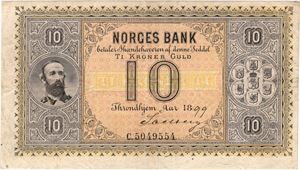 10 kroner 1899 C.5049554. Kv.1+