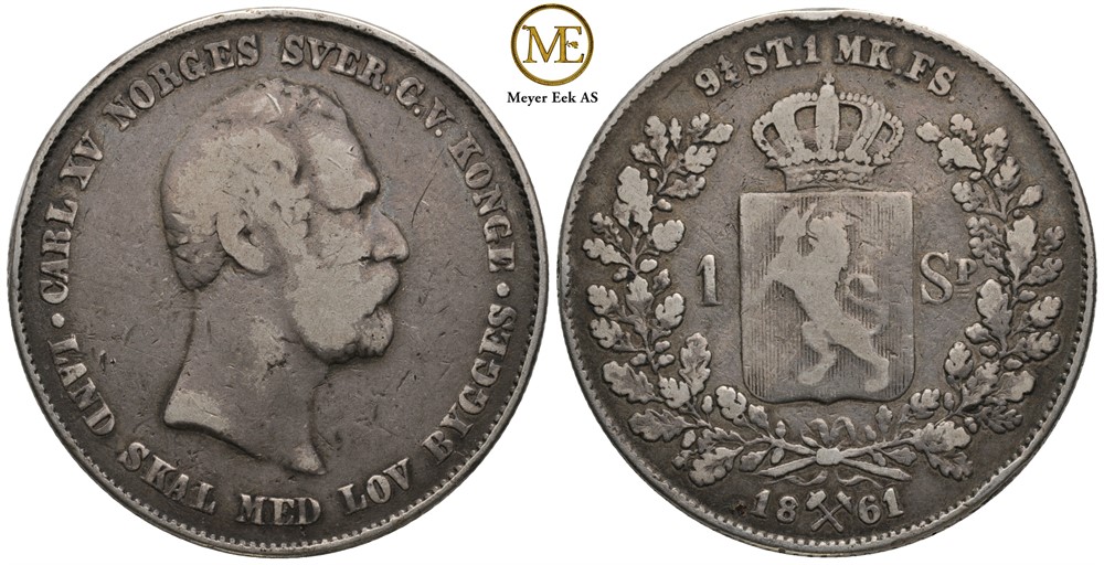 Speciedaler 1861 Carl XV. Kv.1/1-