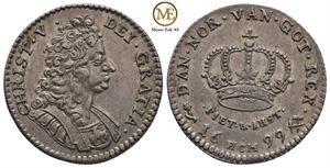 1 mark 1699 Christian V. Kv.0/01