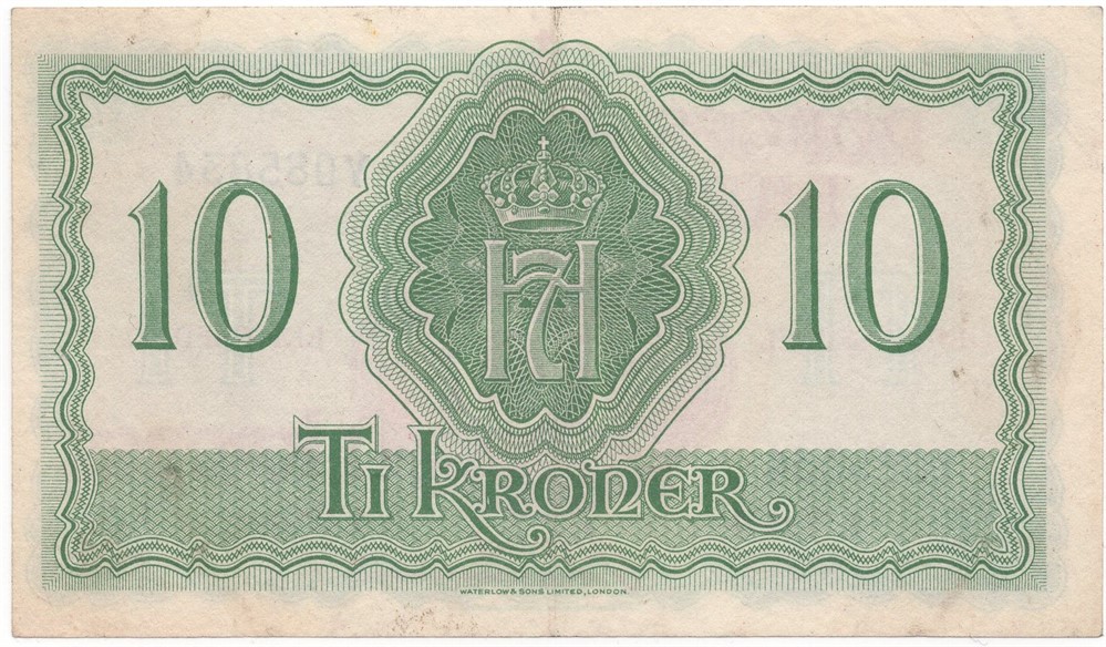 10 kroner 1944 Y.085834. Kv.01