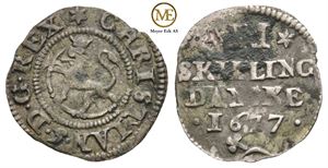 2 skilling 1677 Christian V. Kv.1