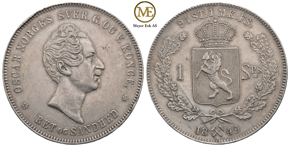 Speciedaler 1849 Oscar I. Kv.01