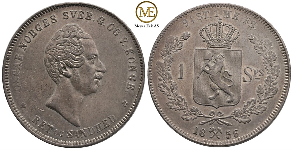 Speciedaler 1856 Oscar I. Kv.01