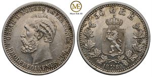 50 øre 1889 Oscar II. Kv.0/01