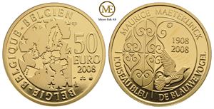 50 euro 2008 Belgia. Maurice Maeterlinck. Proof