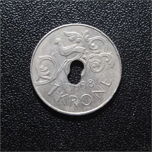 1 krone 1998 feilpreg, 2 hull