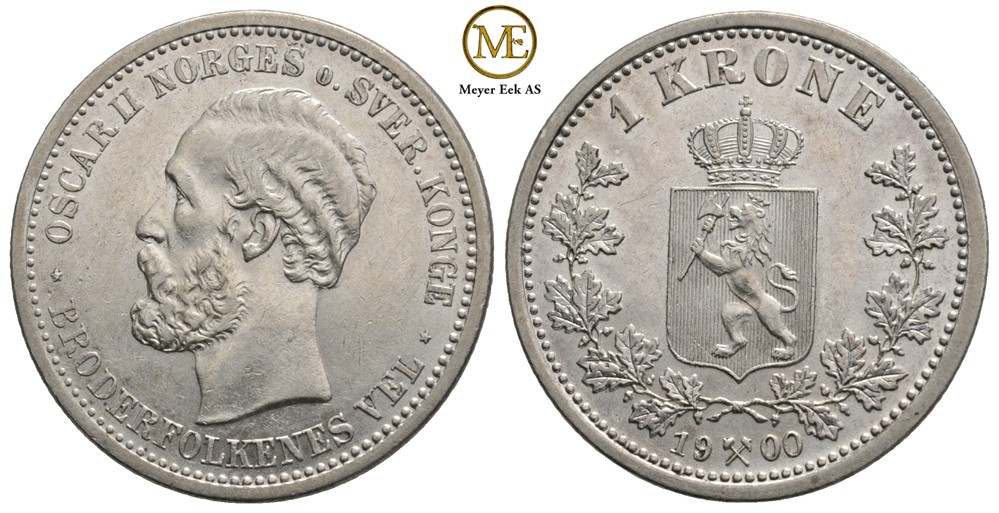 1 krone 1900 Oscar II. Kv.0/01