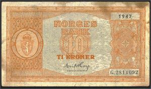 10 kr 1947G kv. nær 1