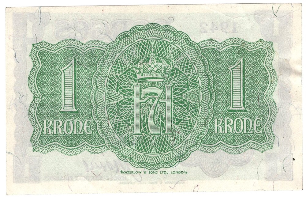 1 krone 1942 A.208512.  Kv.01