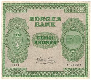 50 kroner 1945 A.1448557. Kv.0