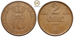 2 øre 1947 Haakon VII. Kv.0