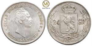 24 skilling 1854 Oscar I. NM.22. Kv.0