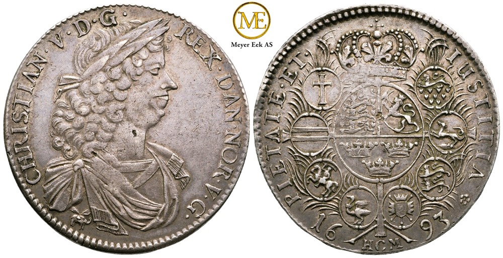 Speciedaler 1693 Christian V. Kv.1+/01