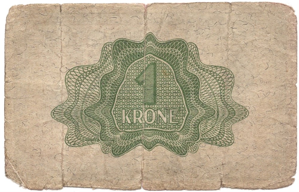 1 krone 1948 Z.8014951 8-million erstatningsseddel. Kv.1-/2