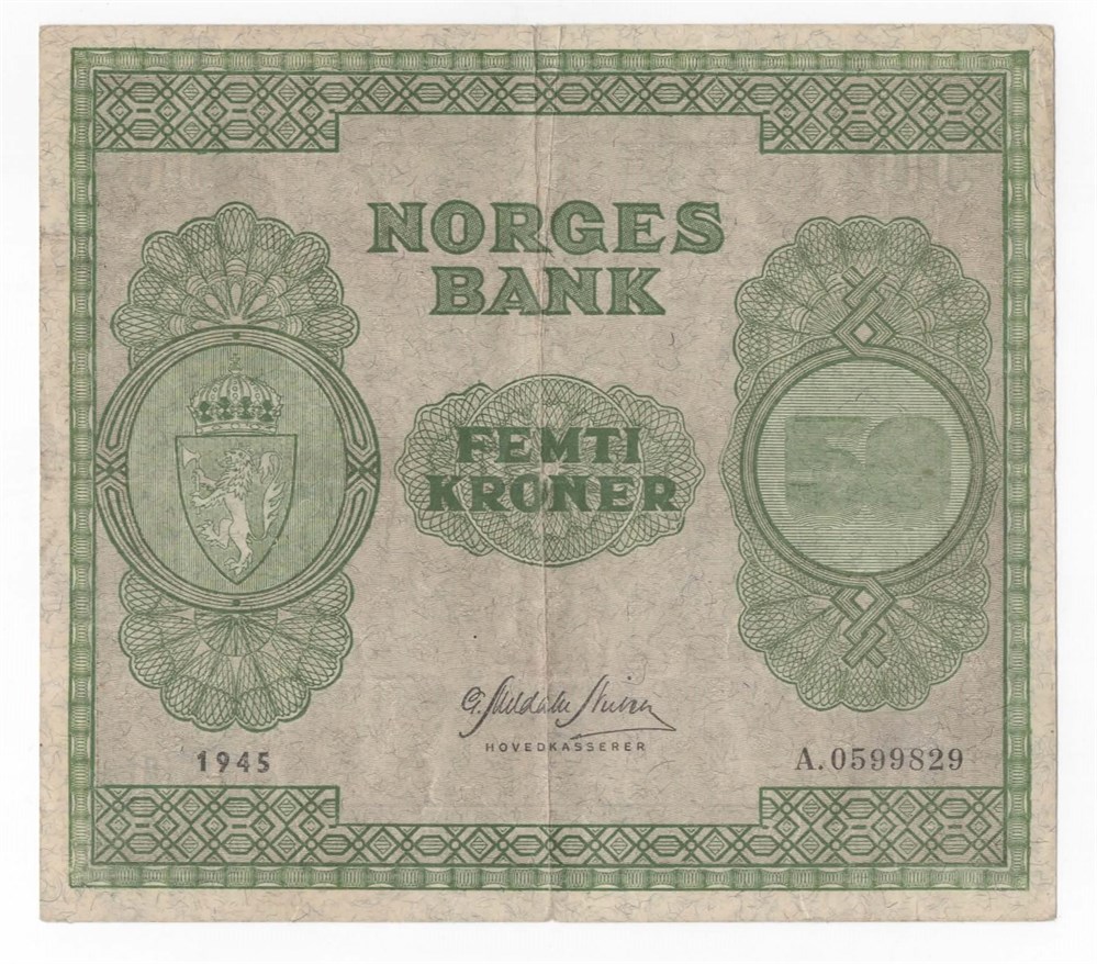50 kroner 1945 A kv. 1/1-