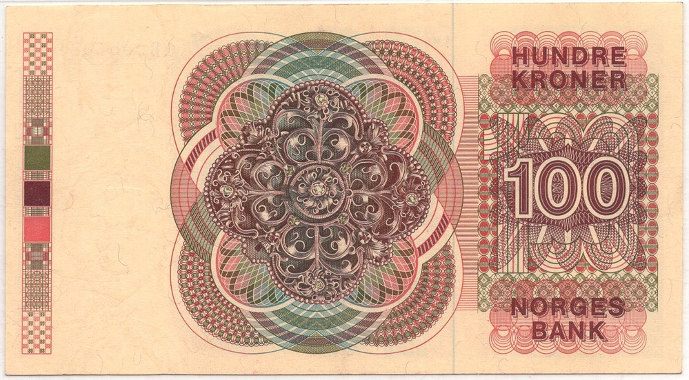 100 kroner 1977 QB erstatningsseddel. Kv.0/01